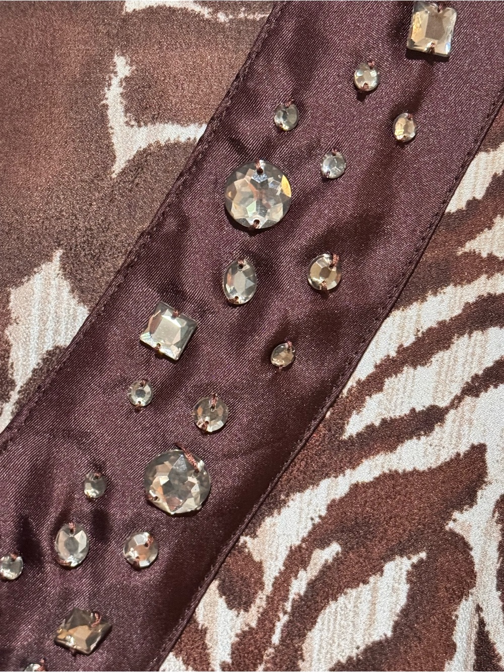 Vintage AVON Animal Print V-Neck Tunic M 20” p2p Brown/White EUC - Picture 8 of 11